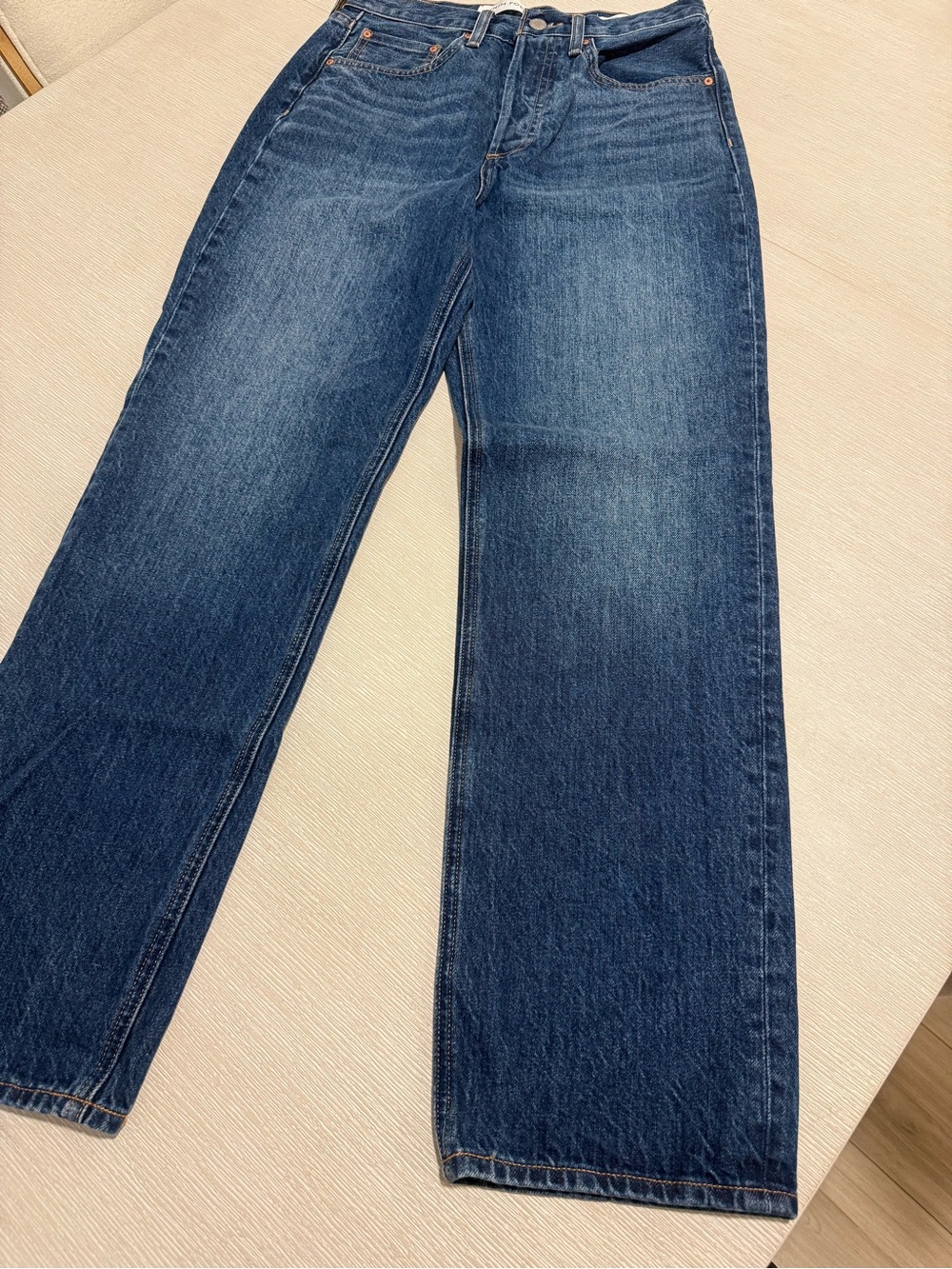 Denim Forum Women’s Straight Jeans in Dark Blue